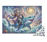 Requin géant de Poséidon Puzzle 1000 Pièces Adultes Et Enfants,Jeu Éducatif,Casse-tête,Dès 14 Ans Mythologie Grecque,Premium,Carton,Déco Murale, Anti-Stress,Détente,Défi 70x50cm