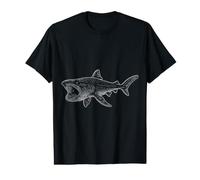 Requin Grande-Gueule Illustration Océan T-Shirt Graphique avec Valeur