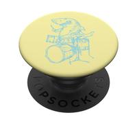 Requin Jouant de la Batterie Poisson Batteur Rock Beach Musicien PopSockets PopGrip Adhésif