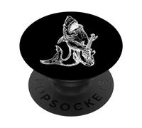 Requin Jouant de la Guitare drôle Poisson Guitariste Cool Rock Musicien PopSockets PopGrip Adhésif
