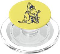 Requin jouant de la guitare drôle poisson guitariste cool rock musicien PopSockets PopGrip pour MagSafe