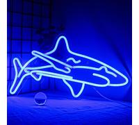 Requin Led Enseigne Au Néon Pour Chambre À Coucher Bleu Enseignes Au Néon Mur Décoratif 17''x9'' Acrylique Veilleuse Animale Pour Garçon Cadeaux Salon Boutique Hôtel Bar Articles De Fête