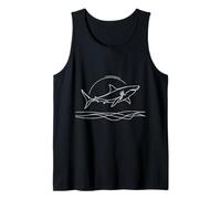 Requin Line Art Prédateur Océan Design Débardeur