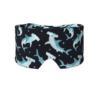 Requin-marteau aquarelle,Masque pour les yeux bloquant la lumière Cache-yeux et cache-oreilles pour le sommeil