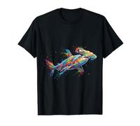Requin-Marteau Coloré T-Shirt Graphique avec Valeur
