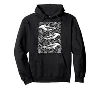 Requin-Marteau Illustration Océan Plongeur en Apnée Plongée Sweat à Capuche