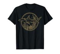 Requin-Marteau Illustration Océan Plongeur en Apnée Plongée T-Shirt