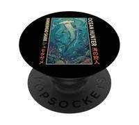 Requin-Marteau Japonais Plongeur sous-Marin Aquarium PopSockets PopGrip Adhésif