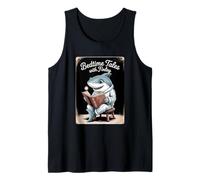 Requin mignon lisant un livre de contes au coucher avec Finley Kids Débardeur