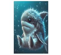 Requin Mignon Puzzle Adulte 1000 Pièces Artisanat Cadeau Famille Puzzles Jouet en Bois Cadeau Unique Décoration Intérieure 78×53cm