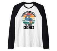 Requin Mignon rétro I Can't Imagine Life Without Cookies Manche Raglan