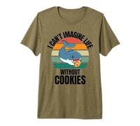 Requin Mignon rétro I Can't Imagine Life Without Cookies T-Shirt Haut de Gamme