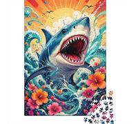 Requin Océan Fleur 1000pcs Mini Puzzle pour Adultes Difficile