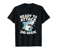 Requin pour Enfants prêt à attaquer 2e année deuxième Premier Jour d'école T-Shirt