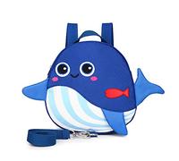 Requin pour tout-petits, sac à dos pour harnais de sécurité pour enfants, mini sac anti-perte de bébé avec laisse de sécurité pour garçons et filles de 1 à 3 ans (Blue)