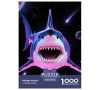 Requin Puzzle Amusant Jeu De Puzzle Activités Familiales Stimulantes 1000 Stukjes Féroces bêtes de mer Casse-tête Qualité Premium pour Adultes 70x50cm/1000pcs