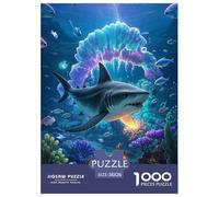 Requin Puzzles De 1000 Pièces pour Adultes Animaux Classiques Jeu Éduchatif Défi Jouet, Idée Cadeau 38x26cm/1000pcs