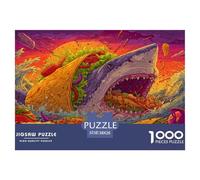 Requin Puzzles Divertissement Créatif Activités Familiales Stimulantes 1000 Stukjes Chasseur des Océans Casse-tête Qualité Premium pour Adultes 38x26cm/1000pcs