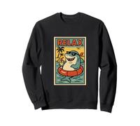 Requin relaxant mignon animal vintage relax imprimé rétro Sweatshirt