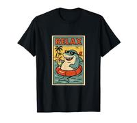 Requin relaxant mignon animal vintage relax imprimé rétro T-Shirt