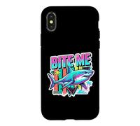 Requin rétro Bite Me Coque pour iPhone X/XS