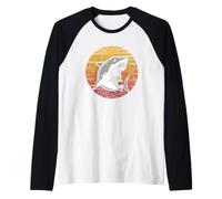 Requin rétro en Forme de Baleine Blanche Manche Raglan