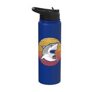 Requin rétro en forme de baleine blanche Stainless Steel Insulated Water Bottle