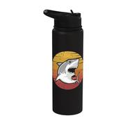 Requin rétro en forme de baleine blanche Stainless Steel Insulated Water Bottle