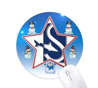 requin silhouette nager bonhomme de neige, tapis de souris série star mat