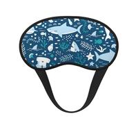 Requin souriant Animaux marins Poissons Étoile de mer Bleu,Masques de sommeil occultants, cache-yeux couvrants, masques de sommeil anti-lumière