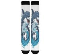 Requin Surfeur Chaussettes De Compression 50Cm Cyclisme Chaussettes Viaggio Calze A Compressione Pour Grossesse Travail Entraînement Sportifs