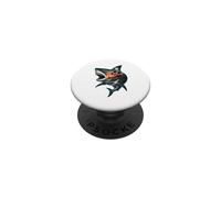 Requin surréaliste, océan, Coucher de Soleil, île Tropicale, Phare Marin PopSockets PopGrip Adhésif