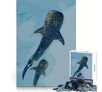 Requins-Baleines en Eau Bleue Puzzle de 1000 pièces pour Adultes Exercice cérébral Détente et Relaxation Découpe de précision Cadeau de Noël idéal (50x75cm)