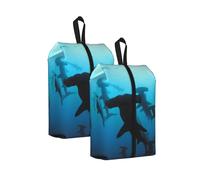 Requins-marteaux imprimés， Lot de 2 Sacs à Chaussures de Voyage, Sacs de Rangement imperméables, Organisateur de Chaussures pour Les Voyages et la Maison