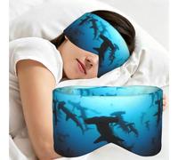 Requins-marteaux imprimés, Masque de sommeil pour la maison, les voyages et le travail posté, couvrant entièrement les yeux et bloquant la lumière