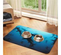 Requins-marteaux imprimés,Tapis d'alimentation pour Animaux de Compagnie, Sets de Table en Cuir PU pour Chats et Chiens,40x60cm