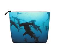 Requins-marteaux imprimés,Trousse de Toilette de Voyage Portable, Imitation Lin, en Lin.