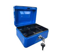 Requisite Needs Tirelire en métal en acier de 15,2 cm avec serrure et 2 clés pour la sécurité (bleu)