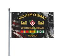 Réquisitionné Comme Ancien Combattant Du Vietnam Avec La 20E Brigade Du Génie Ssi Bannières 90X150Cm Avec Œillets Double Face Bannière Drapeaux Pour Ferme Vacances Extérieure
