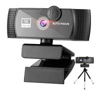 RERBO Webcam 1080p Full HD avec microphone, autofocus grand angle 120 degrés avec trépied et cache de confidentialité pour zoom/Skype/FaceTime, conférence et appel vidéo