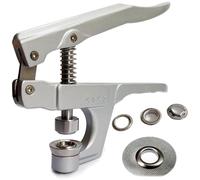 RERI Lot de 100 œillets de 14 mm avec outil argenté - Pince à œillets et outil de réglage