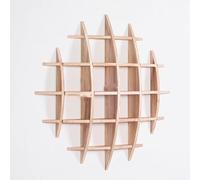 REROM Présentoir à théière vintage en bois massif unique chinois - Décoration murale ronde - Pour restaurant, salon