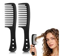 Reroon 2 Pack Wide Tooth Comb for Curly Hair | Barber Brush for Long Thick Wet Wavy Wigs Hair |Anti-Static Hairdressing Combs Set for Styling and Detangling | Grooming Salon Hotel Styling Care Tools