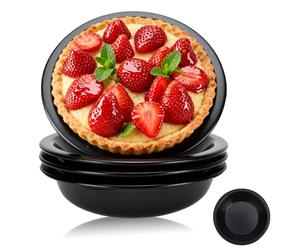 Reroon 4 Pack Mini Pie Pan Set for Baking, 13 cm Small Cake Bake Tins, Nonstick Carbon Steel Round Cake Pan, Individual Baking Dish Plates for Oven & Pot Bake Chicken Pot Quiches, Apple Pies, Cookies