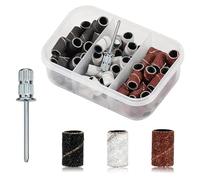 REROON 76 Pcs Nail Sanding Bands for Electric Nail Drill Bits Set 3/32" | Professional Fine Grit Files supplies for nail techs | Remove Manicures Pedicure Gel and Polishing | 80#+120#+180#