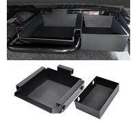 RERPRO Boîte de rangement sous siège avant compatible avec Jeep Wrangler JL Gladiator JT 2018-2025, 1 grand + 1 petit plateau de rangement caché, en alliage d'aluminium noir, (siège manuel uniquement)