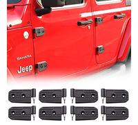 RERPRO JL Kit de charnière de porte en aluminium compatible avec Jeep Wrangler JL JLU & Gladiator JT Unlimited Rubicon Sahara 2018-2022 Noir
