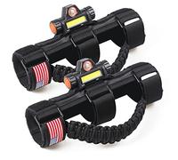 RERPRO Lot de 2 poignées de barre anti-basculement avec lumière de dôme pour Jeep Wrangler CJ YJ TJ JK JL Gladiator JT UTV Polaris RZR 1945-2024 avec barre lumineuse, noir