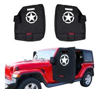 RERPRO Lot de 2 sacs de rangement de porte compatibles avec Jeep Wrangler YJ TJ JK JL 4XE Gladiator JT 1976-2025 avec crochets, charnières découpées, sac de rangement pour rétroviseur, poignées