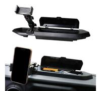 RERPRO Support de téléphone Compatible avec Jeep Wrangler JL 2/4 Portes 2/4 Portes Gladiator JT 2018-2023, boîte de Rangement pour Console Centrale, Plateau de Tableau de Bord avec Couvercle, ne